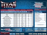 liste des tournois sur Titan Poker